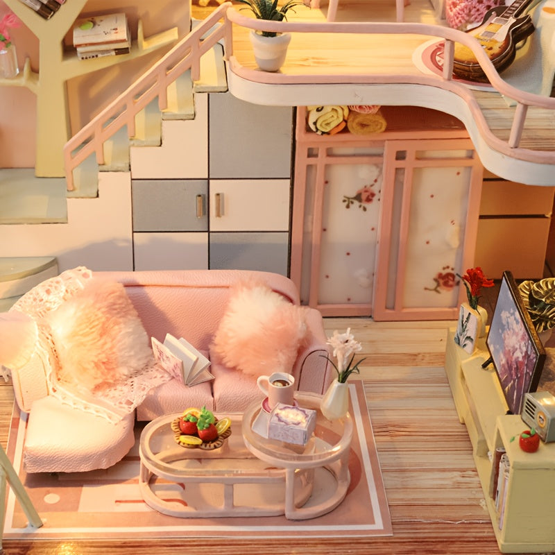 Book Corner Kit DIY Mini Dollhouse Modern Loft 3D Puzzle Souvenir Gift