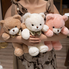 2pcs Teddy Bear Plush Toy with Bow Soft Bear Gift