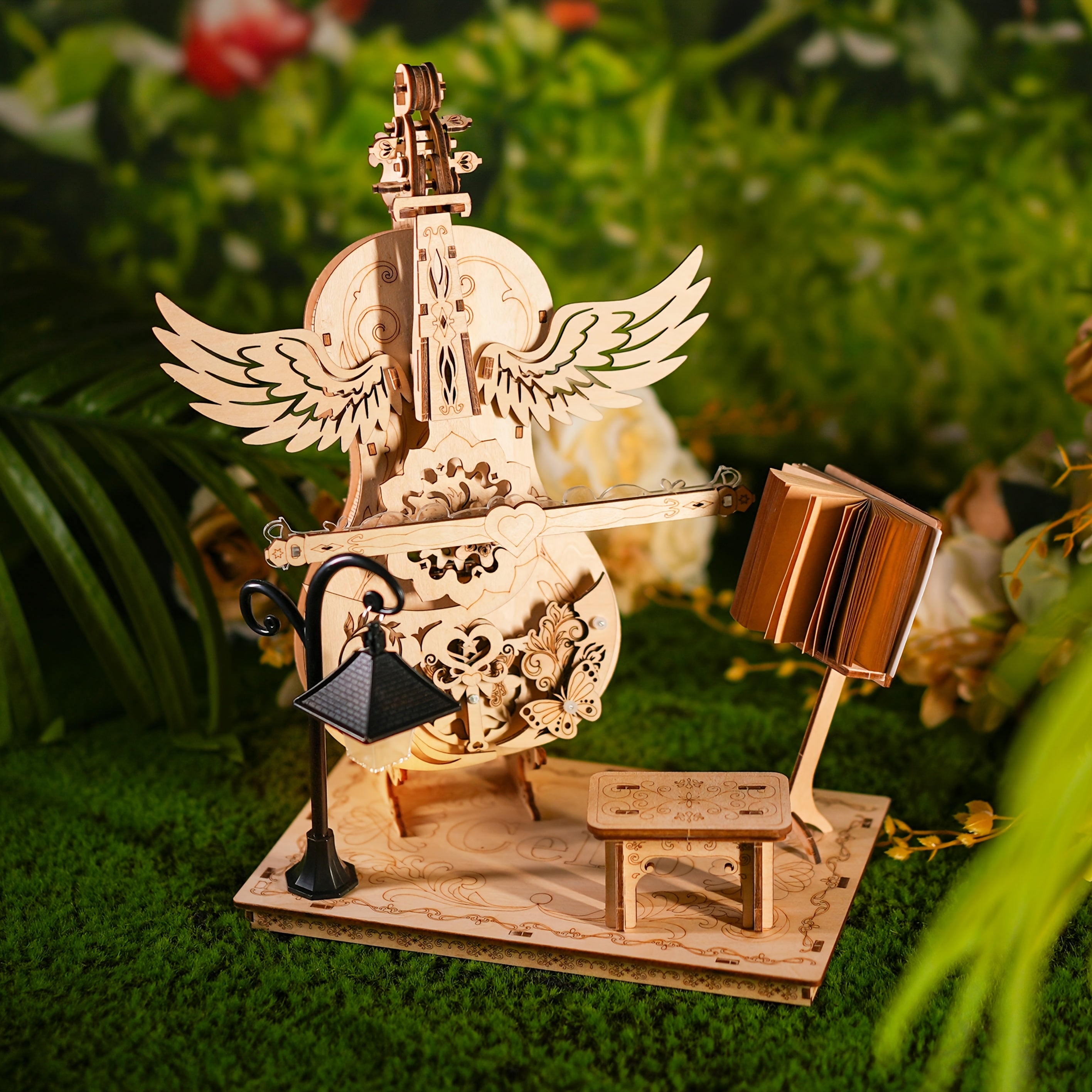 3D Wooden Violin Puzzle DIY Kit House Decoration for Christmas Valentin