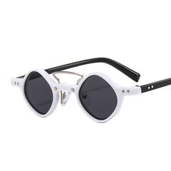 Square Frame Sunglasses Rivet Decor Hip Hop Glasses UV400