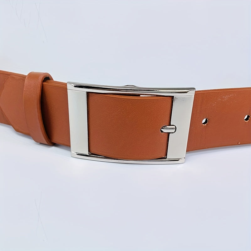 Men's Square Pin Buckle Belt For Denim Pants Jeans Casual Daily