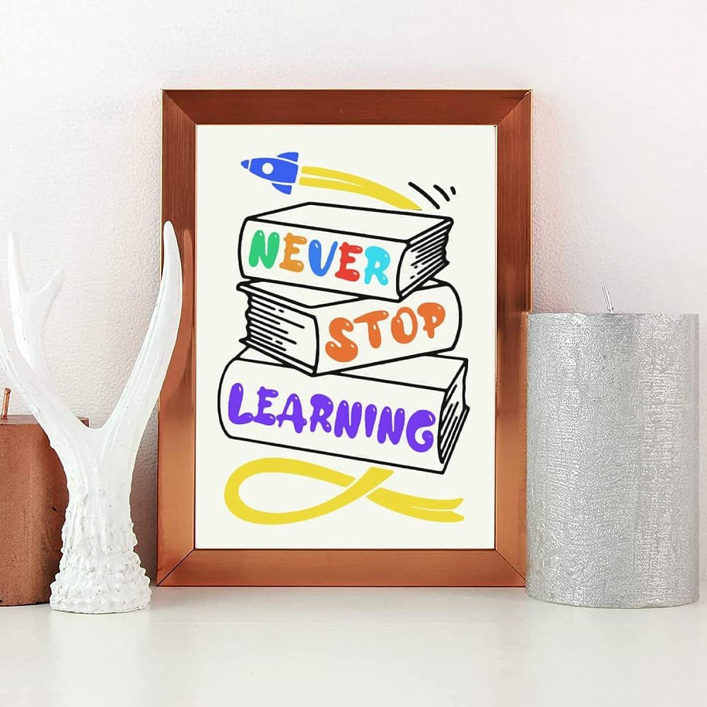 2pcs Screen Printing Stencils Wood T Shirt Fabric Never Stop Learning