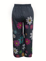  Women's Floral Print Drawstring Pants