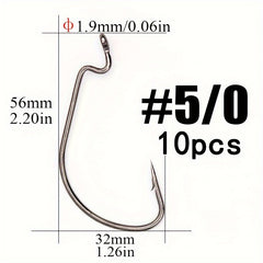 10pcs 15pcs Reinforced Wide Gap Hooks For Texas Rig Barbed Fishing Hooks