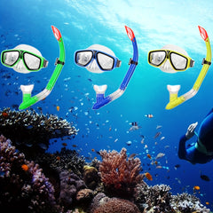 Swimming Goggles & Snorkel Set Dive Glasses with Breathing Tube Snorkeling Gear