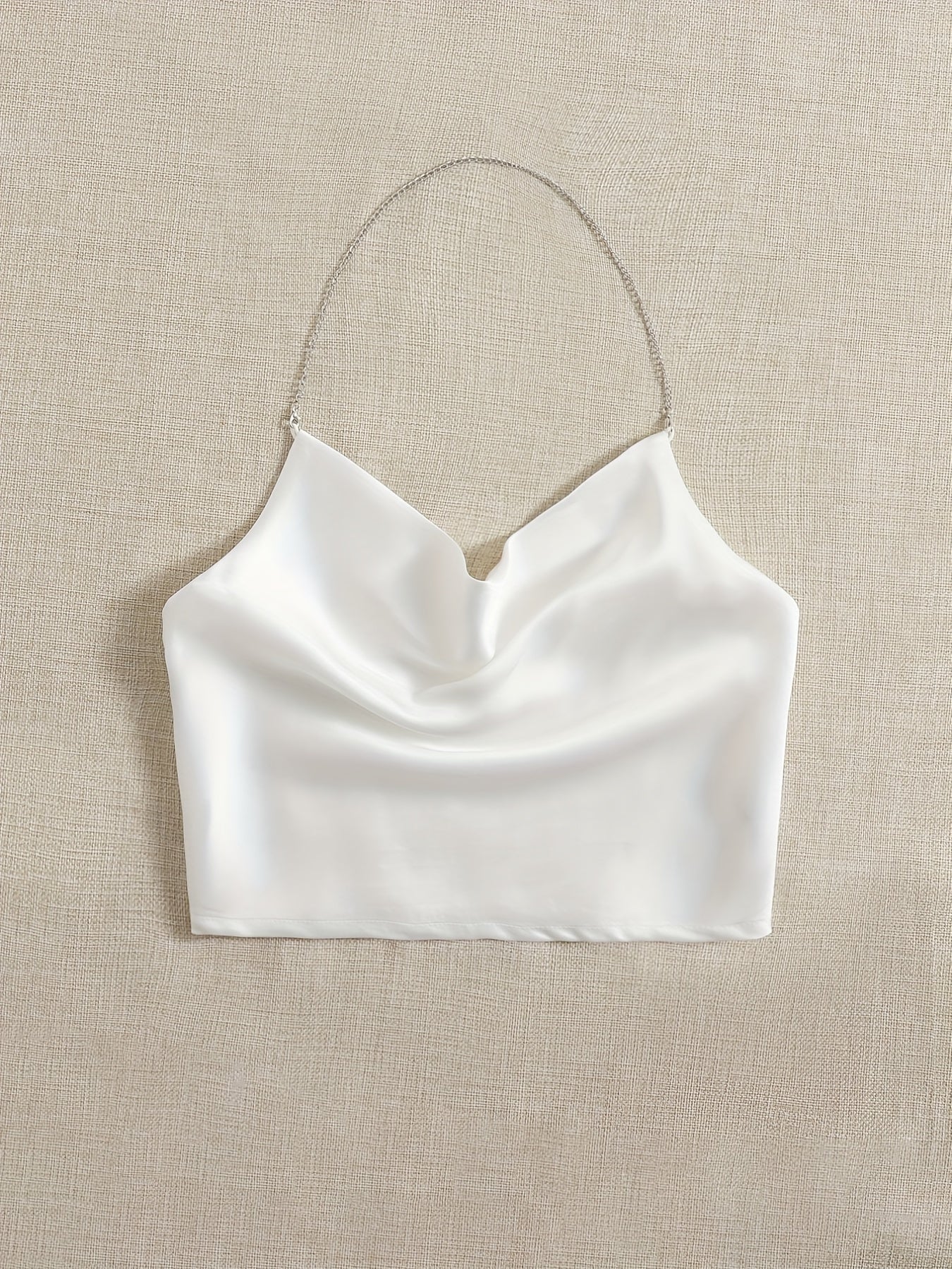 Chain Crop Halter Top Sleeveless Summer Casual Women's Clothing