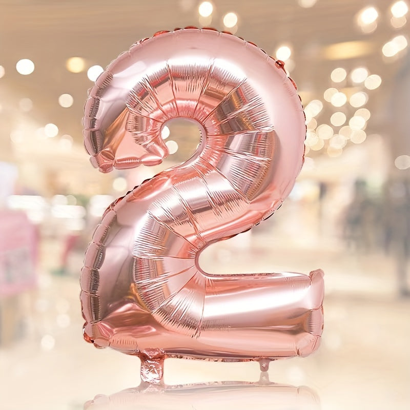 1pc Rose Golden Number Balloon Birthday Party Decoration