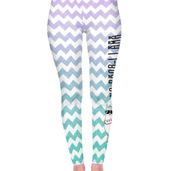 Ripple Letter Print Bodycon Leggings Skinny Stretchy Striped Leggings