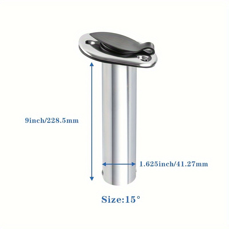 1pc Stainless Steel Fishing Rod Holder PVC Cap 15 30 90 Degree Accessories
