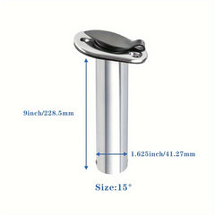 1pc Stainless Steel Fishing Rod Holder PVC Cap 15 30 90 Degree Accessories