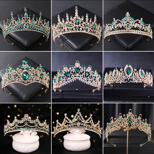 Crystal Crown Tiara Headband Queen Style Prom Birthday Party Headdress