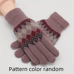 Winter Warm Gloves Thickened Windproof Knitted Coldproof Outdoor Cycling