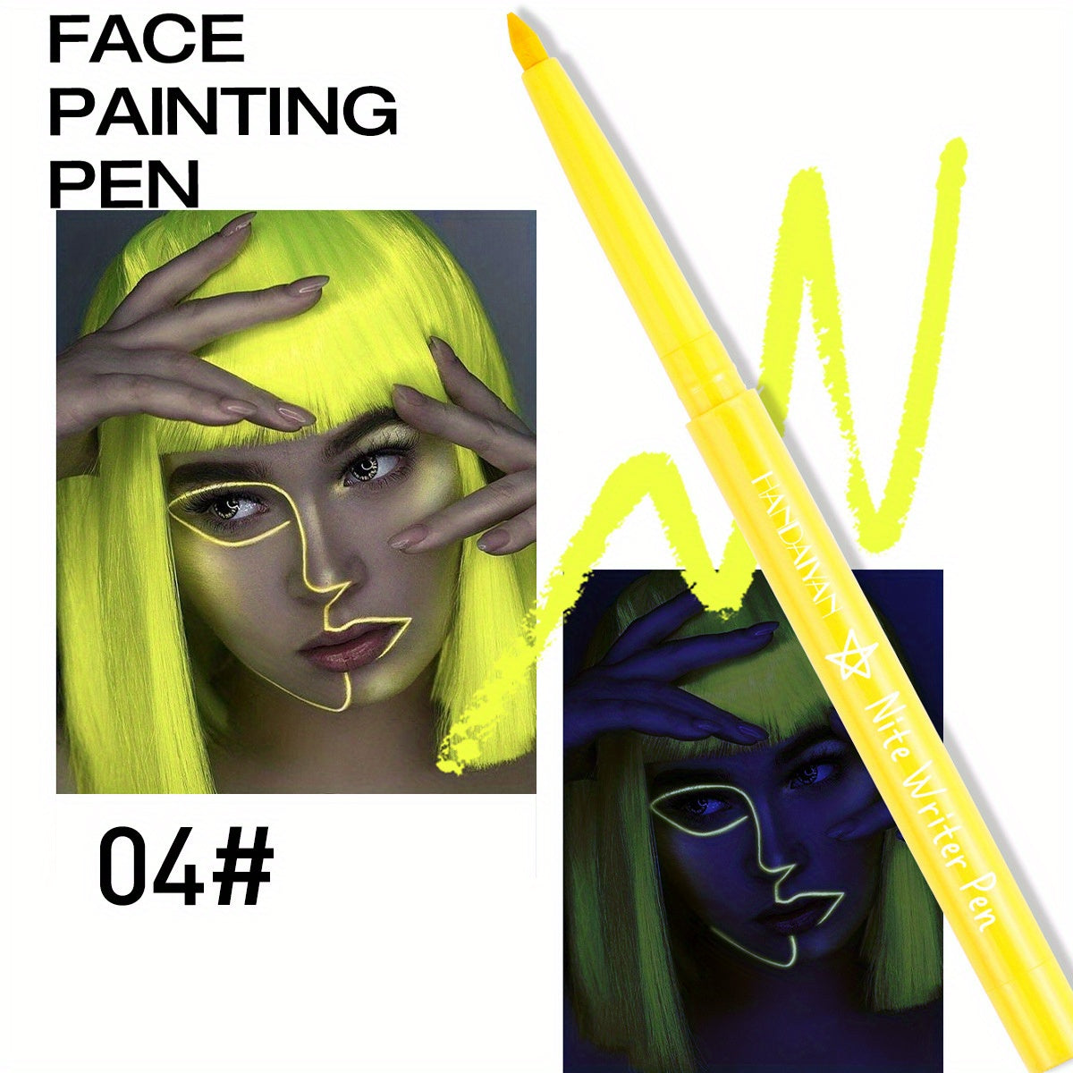 12 Colors Fluorescent Eyeliner Pen UV Waterproof Halloween Makeup