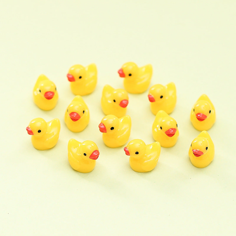 Luminous 3D Duckling Resin Toy Accessories - 5pcs