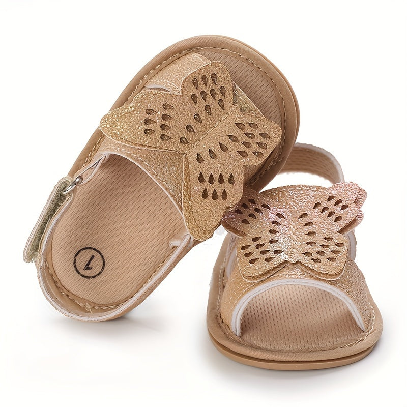 Casual Butterfly Open Toe Sandals for Baby Girls Lightweight Non-slip Sandals