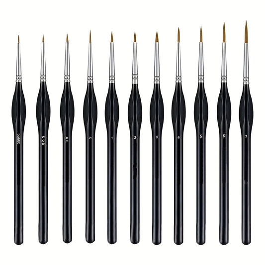 11pcs Fine Detail Brush Set Micro Paint Brush For Fine Detail And Art Painting