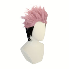 2 Tone Pink Cosplay Wigs Synthetic Hair Replacement + Wig Cap