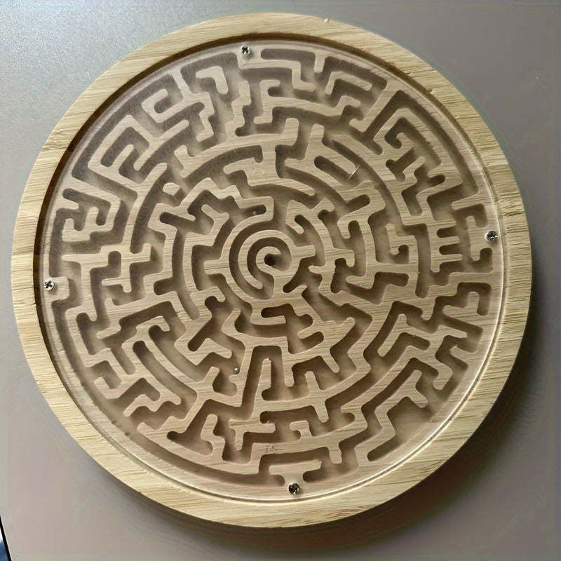 Wooden Maze Puzzle Board Double Sided - Brain Teaser Game