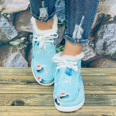 Women's Snowman Cartoon Winter Snow Boots