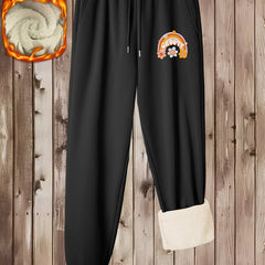Women's Plus Size Casual Pants Fleece Liner Harem Trousers