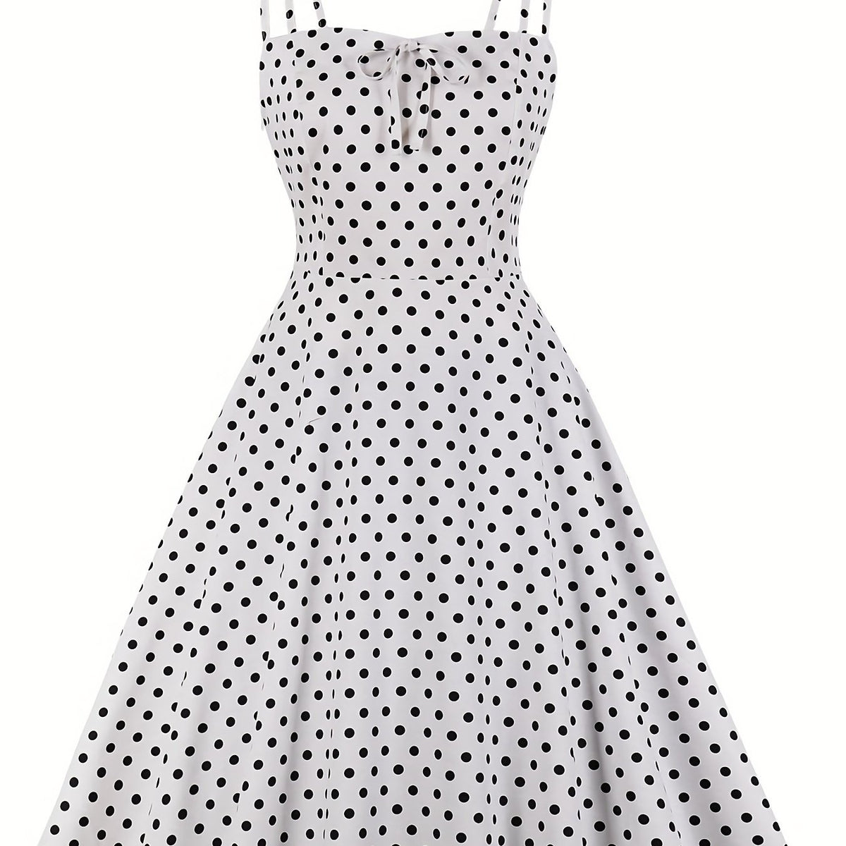  Polka Dot Split Strap Cami Dress
