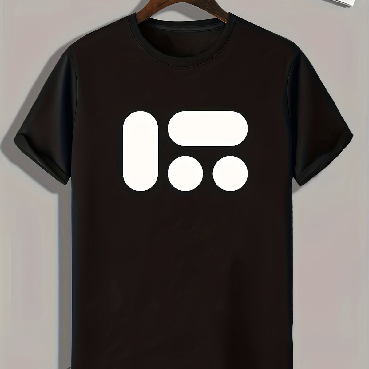 Symbol Pattern Print Men's Comfy Sports T shirt for Fitness Activities