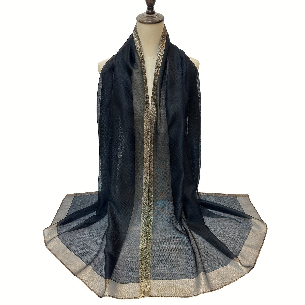 Silk Block Scarf Causal Shawl Thin Breathable Windproof Head Wrap