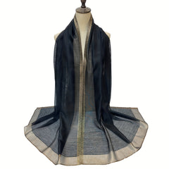 Silk Block Scarf Causal Shawl Thin Breathable Windproof Head Wrap