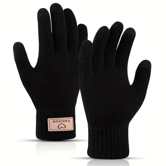 Knitted Pineapple Pattern Gloves for Men Women Non Slip Warm Gloves