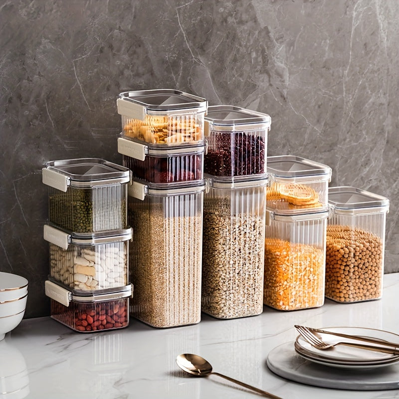 Clear Striped Food Storage Containers with Lids Moisture proof Fresh keeping