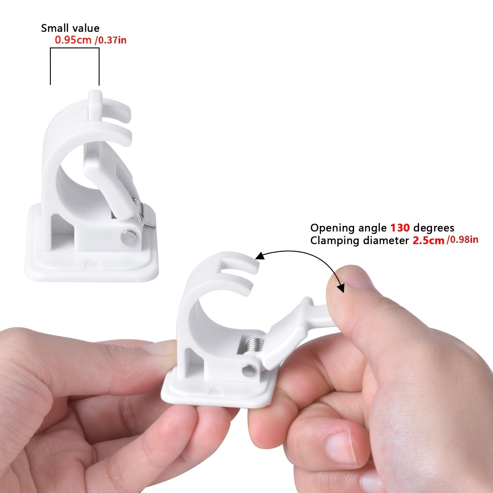 4pcs Adhesive Curtain Rod Holders Easy Installation Secure Grip