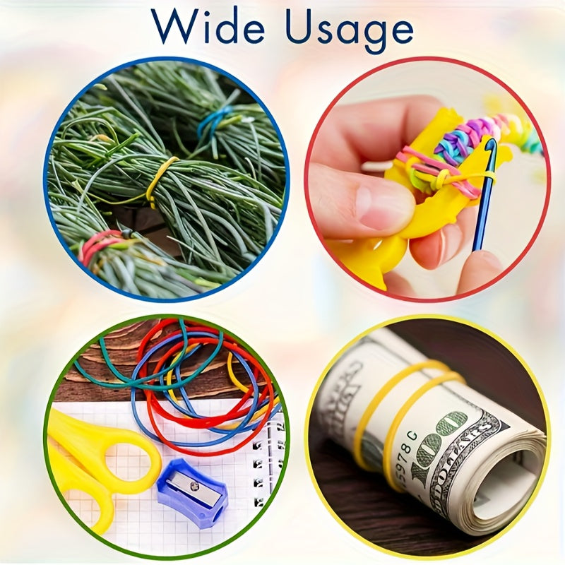 100pcs Colorful Rubber Bands for Office School Home