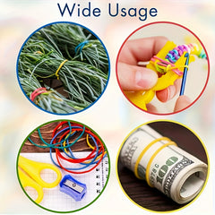 100pcs Colorful Rubber Bands for Office School Home