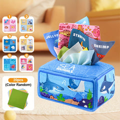 Cartoon Fabric Box Toy Fun Sensory Learning Tissue Box Toy