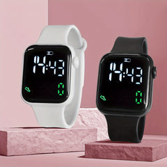 2pcs Girls Teens Pedometer LED Sports Watch