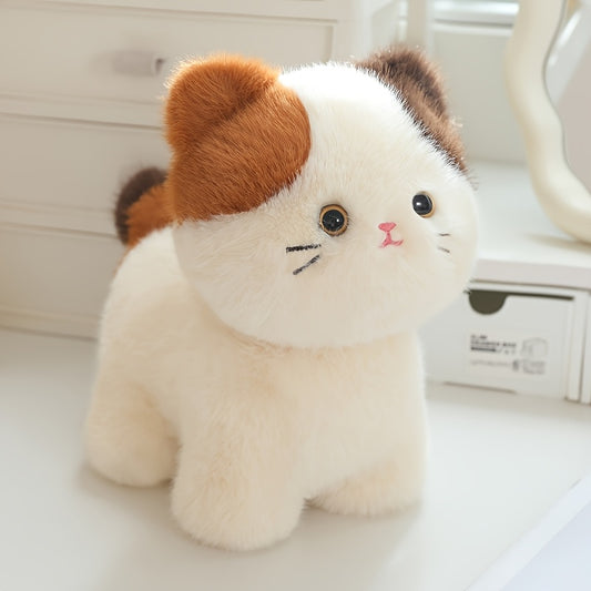Fat Calico Cat Plush Toy 7.87in Stuffed Sofa Ornament