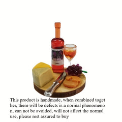 12 Dollhouse Accessories Mini Cake Wine Dish Perfect for Doll House Decoration