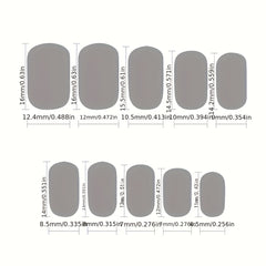 12pcs Purple Pink Cartoon Nail Tips Short Oval Shape Press On Nails
