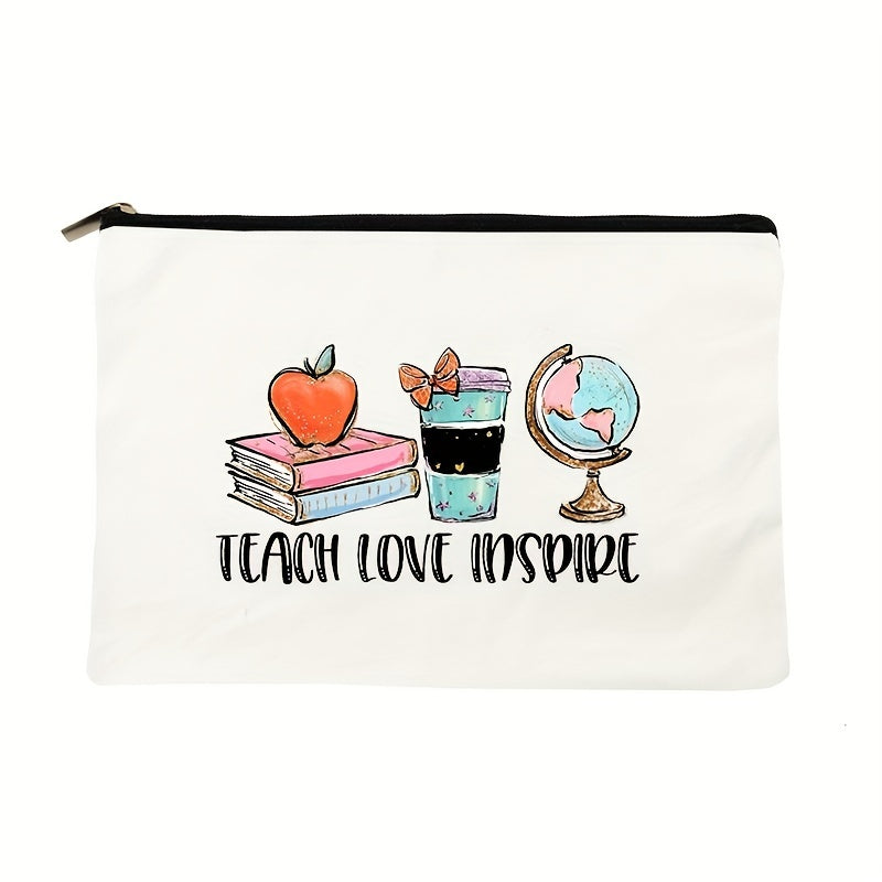 Teach Love Inspire Makeup Bag Toiletry Organizer Pencil Storage Bag