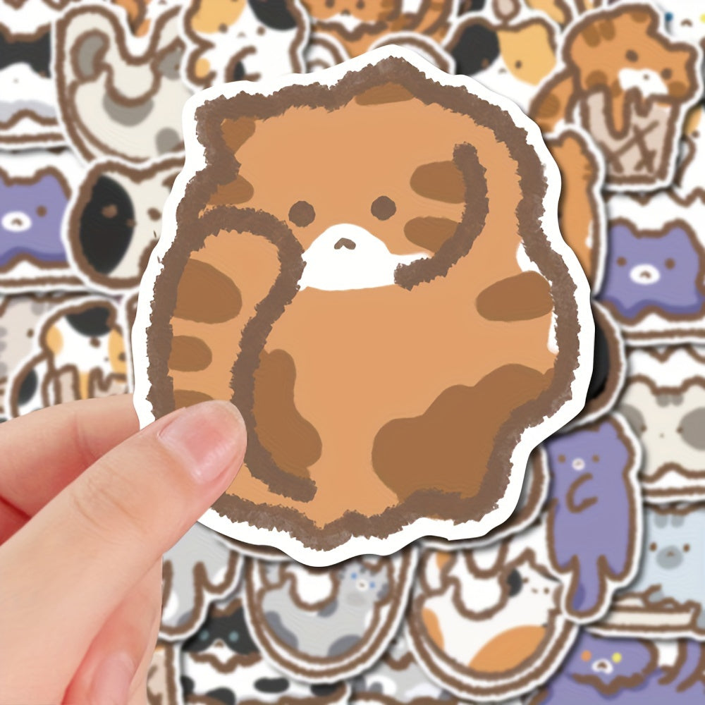 48pcs Liquid Cup Cat Sticker for Laptop Phone Bottle DIY Decoration