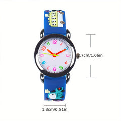 Boys' Cartoon Car Quartz Watch Compact Stylish Small Boys' Wristwatch