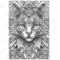 Animal Mandalas Coloring Book - Vibrant Cat & Intricate Patterns for Adults