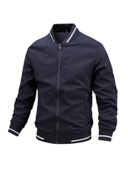 Men's Zipper Long Sleeve Stand Collar Jackets