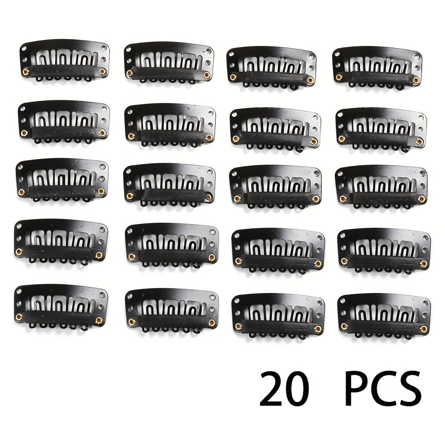 20pcs U Shaped Wigs Clips Silicone Back Hair Extensions Wedding Hair Accessories