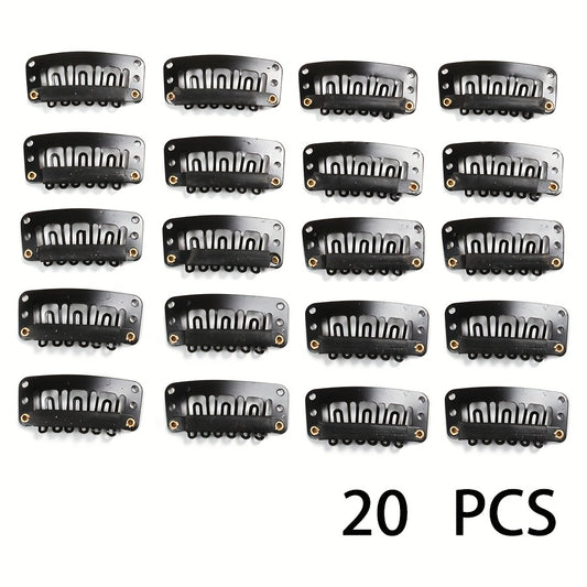 20pcs U Shaped Wigs Clips Silicone Back Hair Extensions Wedding Hair Accessories