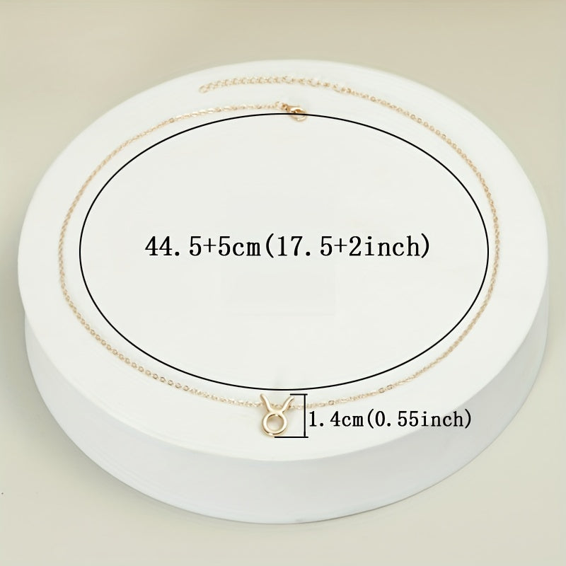Golden Zodiac Symbol Pendant Necklace Cross Border Constellation Paper Card