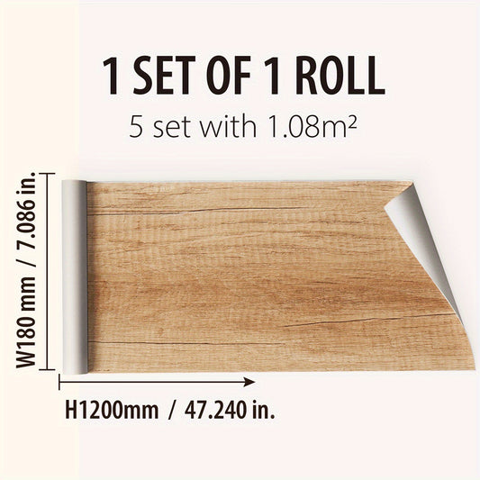Wood Grain Printed Floor Stickers Waterproof Anti-slip Tile Stickers