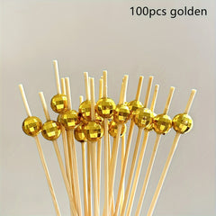 100pcs Fancy Sushi Sticks Disposable Fruit Bamboo Toothpick