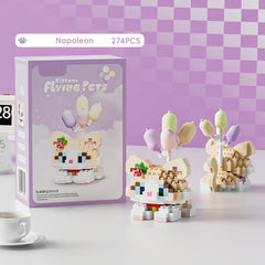 Cat Blocks with Balloons Set