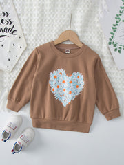 Butterfly Print Girls Crew Neck Top Long Sleeve Sweatshirt